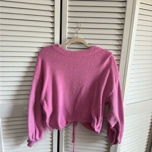 Etiquette Boutique Pink Tie Back Sweater